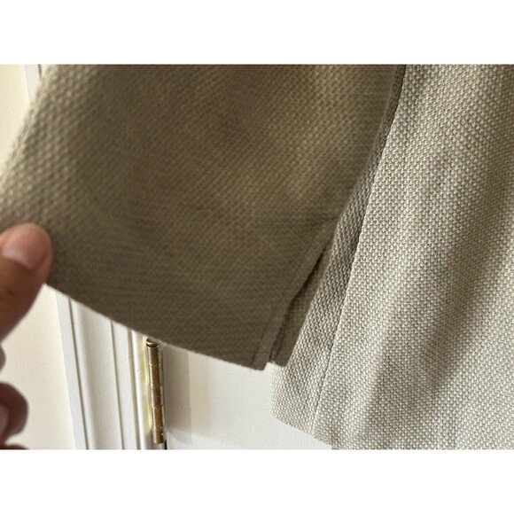 EILEEN FISHER Womens S Beige Linen Blend Open Blazer Jacket 3/4 Sleeve Pocket - Picture 7 of 11